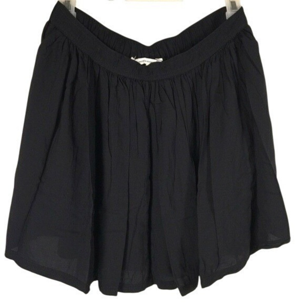 American Eagle Skirt Womens Medium Black Elastic Waist Mini Flowy Modal